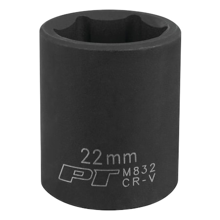 Performance Tool 1/2 In Dr. Impact Socket 22Mm Socket Imp 22Mm, M832 M832