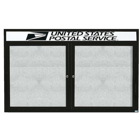 Aarco Illuminated Outdoor Enclosed Bulletin Board w/ Al Frame Header, Bronze Anodized, Neutral 48''Hx72''W ODCC4872RHIBA