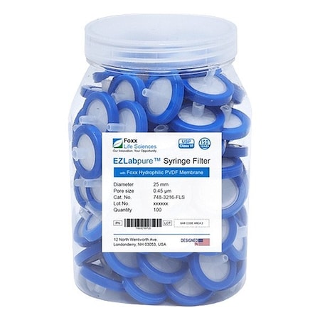 Foxx Life Sciences Syringe Filters, PK100 748-3216-FLS