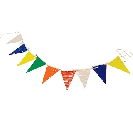 Hy-Ko 11 in. x 18-1/2 in. Multi-Colored Pennant Flags 50 ft. per Pack PEN-2