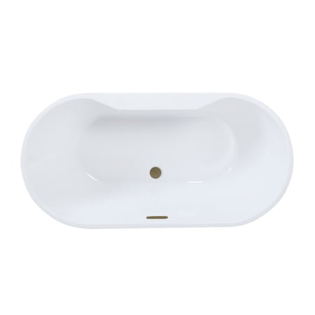 Kingston Brass 55" Acrylic Oval Double Ended Freestanding Tub with Drain, Glossy White/Antique Brass VTDE552823C423