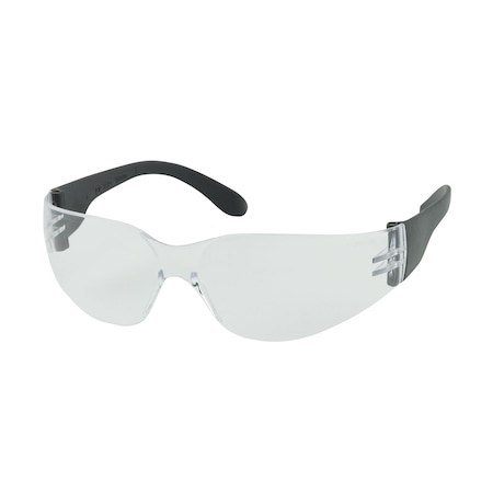 Bouton Optical Rimless Safety Glasses with Black Temple, Clear Lens and Anti-Scratch Coating 250-01-0000