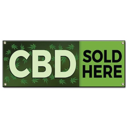 Signmission CBD Sold Here, 36 Inch x 96 Inch, Banner B-96-30035