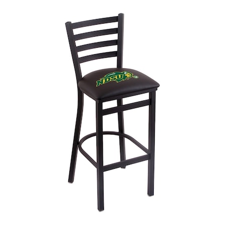 Holland Bar Stool Co 25" Blk Wrinkle North Dakota State Station Counter Stool, Ladder Back L00425NDakSt-B