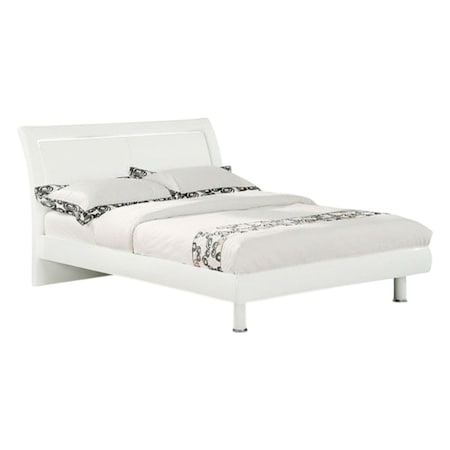 Homeroots White Wood Lighted California King Bed Frame 343977
