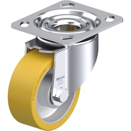 Blickle Swivel Plate Caster, PU, 4", 550 lb. LK-ALTH 100K-14
