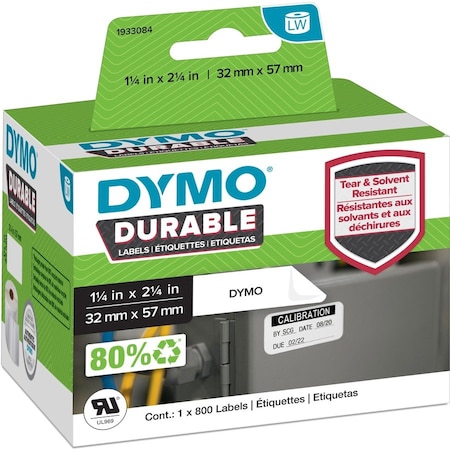 Dymo Label Tape, Black/White, Labels/Roll: 800 1933084