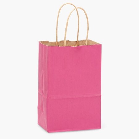 Nashville Wraps Lipstick Pink Recycled Kraft Bags, Rose 5.5x3.25x8.375in, 25PK 24RTLP