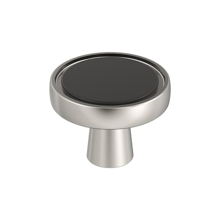 Amerock Mergence 1-3/8 inch 35mm Diameter Matte Black/Polished Nickel Cabinet Knob BP36857FBPN