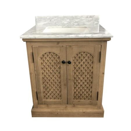 Infurniture WK8131 plus CW SQ top 31 in. Rustic Style Bathroom Vanity WK8131 +CW SQ top