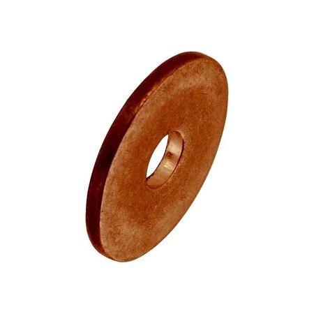 Zoro Select Flat Washer, For Screw Size #0 , Copper Plain Finish, 5 PK WASB#0WCU