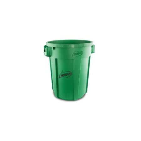 Libman Commercial 32 Gallon Trash Can Green, 6PK 1574