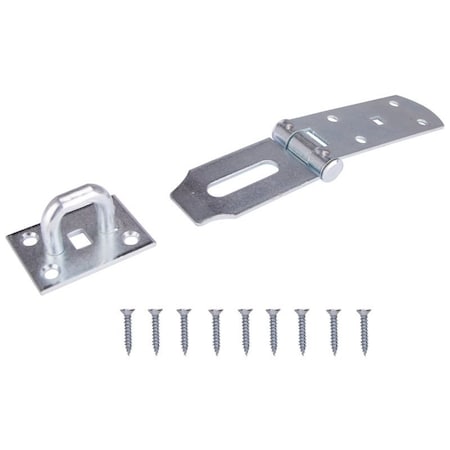 Prosource Safety Hasp, 7-1/4 in L, Steel, Zinc, Fixed Staple LR-137-BC3L-PS