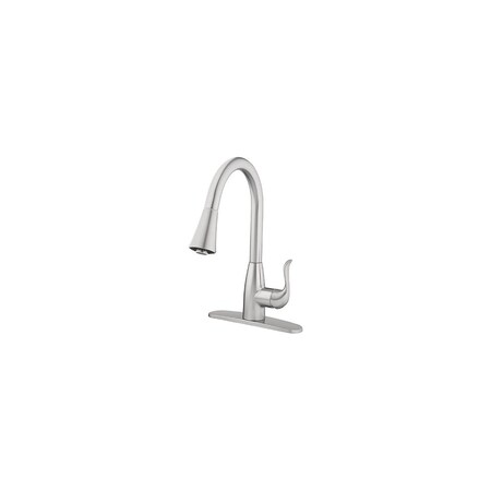 Homepointe Kitchen Faucet With Pull-Down Spray, Single Handle, Brushed Nickel 239958