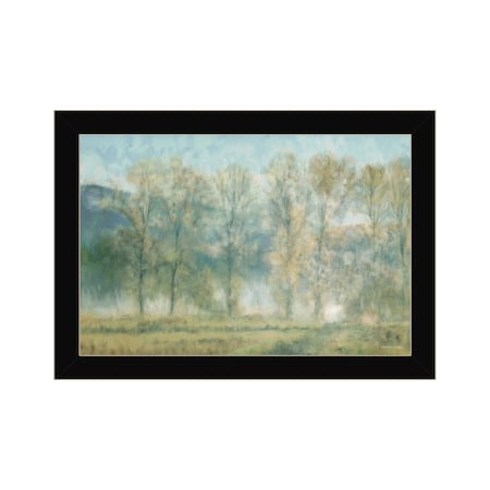 Homeroots Peaceful Tree Line Black Framed Print Wall Art 529627