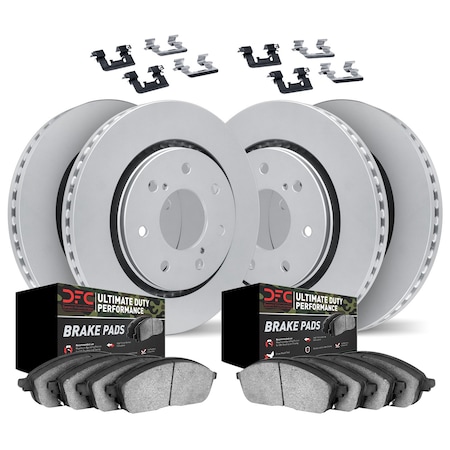 Dynamic Friction Co DFC GEOSPEC Coated Rotor- Heavy Duty Brake Pad includes Hardware 4414-54028
