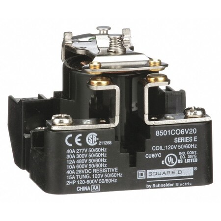 Square D RELAY 600VAC 10AMP TYPE C +OPTIONS 8501CO6V20