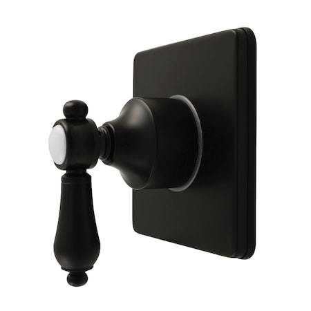 Kingston Brass Single-Handle Six-Way Diverter Valve with Square Trim Kit, Matte Black KS4040BAL
