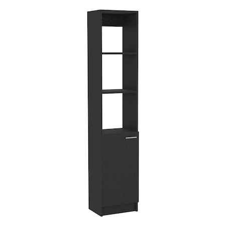 Homeroots 13" Black Wood Freestanding Single Door Bathroom Vanity 543590