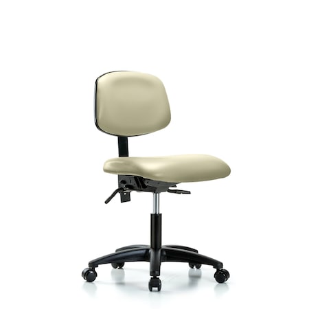 Blue Ridge Ergonomics Desk Chair Desk Chair, Vinyl, Casters, Wht, No Arms, 18" to 23" Height, Vinyl, Adobe White BR-VDHCH-RG-T0-A0-RC-8501