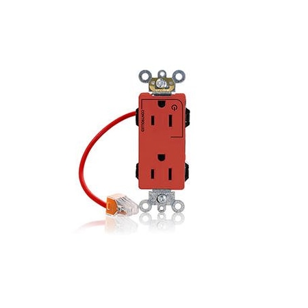 Leviton Straight Blade Receptacle, 5-15R, 15 A, 125V AC, Flush Mount, Self-Grounded M1626-1CR