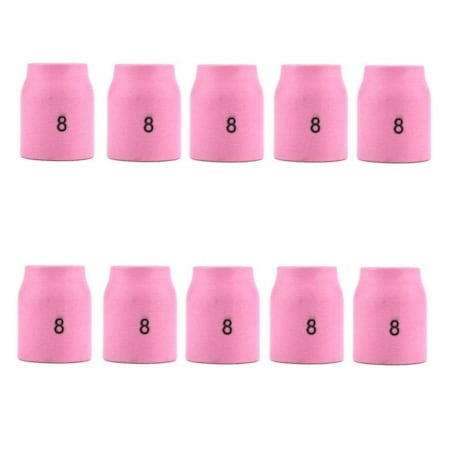 Star Tech Weld TIG Ceramic Gas Lens Cup #8, 1/2in Ceramic Cup Fit Tig 9, 20, 25, 10PK 53N61S