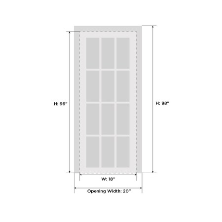 Sartodoors Double Pocket Interior Door, 56" x 80", Gray QUADRO4055ID-WS-1896