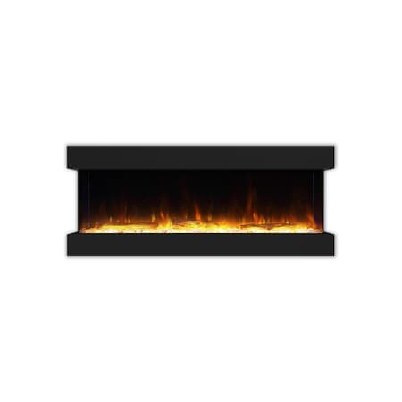 Edendirect 54-in W Black Wall mount LED Flat wall Electric Fireplace with Remote Control Included ZR-TS50