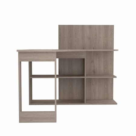 Homeroots 48" Light Gray L Shape Computer Desk 403796