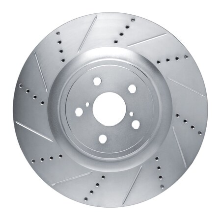 Dynamic Friction Co DFC Brake Rotor - Drilled and Slotted - Silver 631-75038D