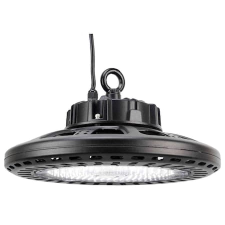 J&H Led 16 in. Round 700-Watt Equivalent Integrated LED Dimmable Black High Bay Light 3000K/4000K/5000K JH-UHB240W-82F