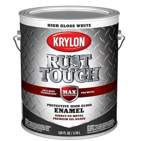 Krylon Rust Tough Oil-Based Gloss Rust Control Enamel, White, 1 Gal. K09729008