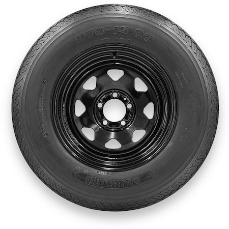 Rubbermaster - Steel Master H78-15 (ST225/75D15) 8 Ply 5 On 4.5 Bolt, Black Wheel Assemblies 599315BLK
