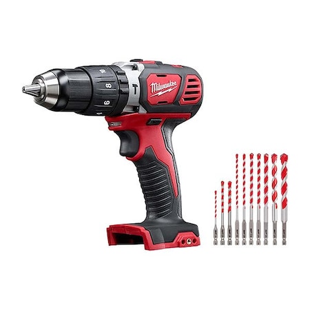Milwaukee Tool Hammer Drill Kit, 1/2", 41.6 ft-lb 2607-20, 48-20-9058