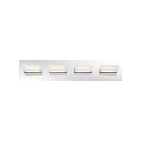 Eurofase Olson Contemporary LED Bathbar, 4-Light, 1400 Lumens, Frosted/Chrome 28021-018