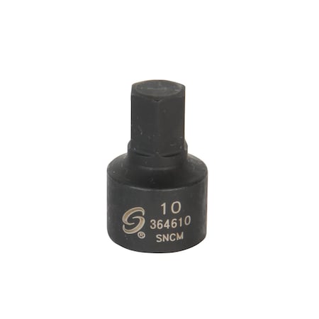 Sunex 3/8 In. Dr. 10Mm Stubby Hex Impact Driver, 1EA 364610
