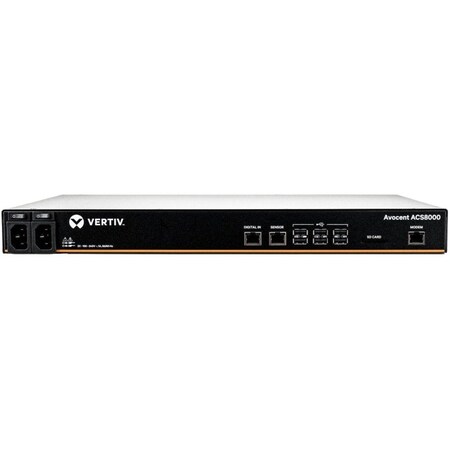Avocent - Cyclades 8 Port ACS 8000 Console Server with Dual AC Power Support Builtin Modem TAA ACS8008MDAC-400