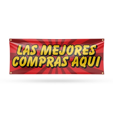 Signmission Las Mejores Compras Aqui, 18 Inch x 48 Inch, Vinyl Banner B-30723