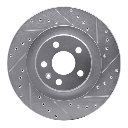 Dynamic Friction Co DFC Brake Rotor - Drilled and Slotted - Silver 631-27052R
