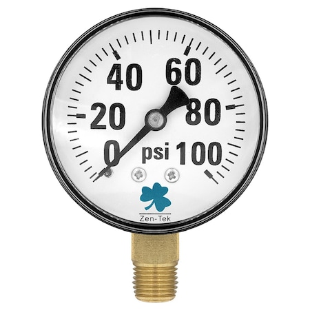 Zenport Dry Air Pressure Gauge, 0-100 PSI DPG100