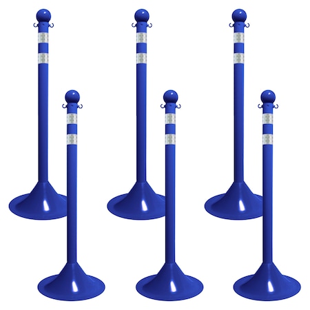 Mr. Chain Blue Reflective Light Duty Stanchion (6-Pack) 91542-6