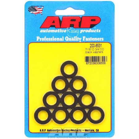 Arp 2008531 Black Washers 0.44 in. ID x 0.75 in. OD, 10PK ARP200-8531