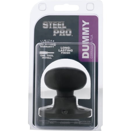Steel Pro Matte Black CP Half Round Dummy Lock TFX940B