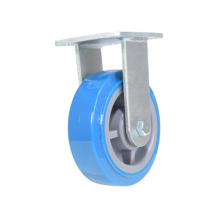 Vestil Polyurethane Rigid Caster 6 In. Diameter x 2 In. Width 903 Lb. Capacity Light Blue/Gray CST-KB-6X2PUP-R