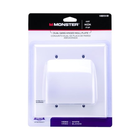 Monster Cable Just Hook It Up White 2 gang Plastic Cable/Telco Wall Plate 140019-00