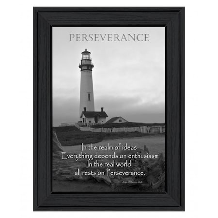 Homeroots Perseverance Grayscale 1 Black Framed Print Wall Art 407818
