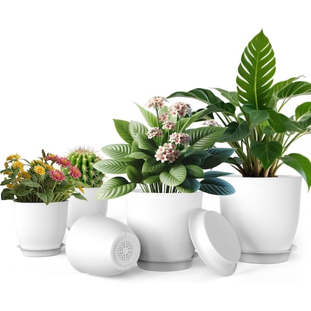Ipower Plastic Planter 5 kit , White LGPOTSPP5WHT