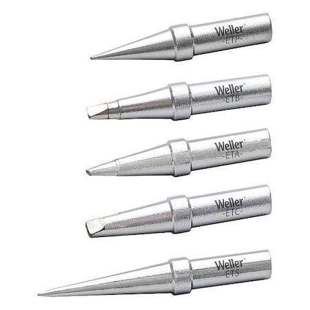 Weller Tip Set Eta, Etb, Etc, Etp, Tets (5 Pcs) ETSET-5