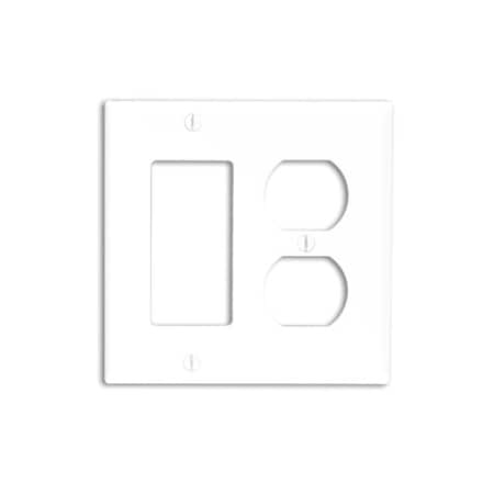 Leviton Combination Wallplate, Standard Size, Gang 2, White 80746-W