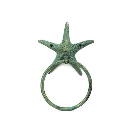 Handcrafted Decor Antique Bronze Cast Iron Starfish Towel Holder- 8.5 in. K-0102D-bronze